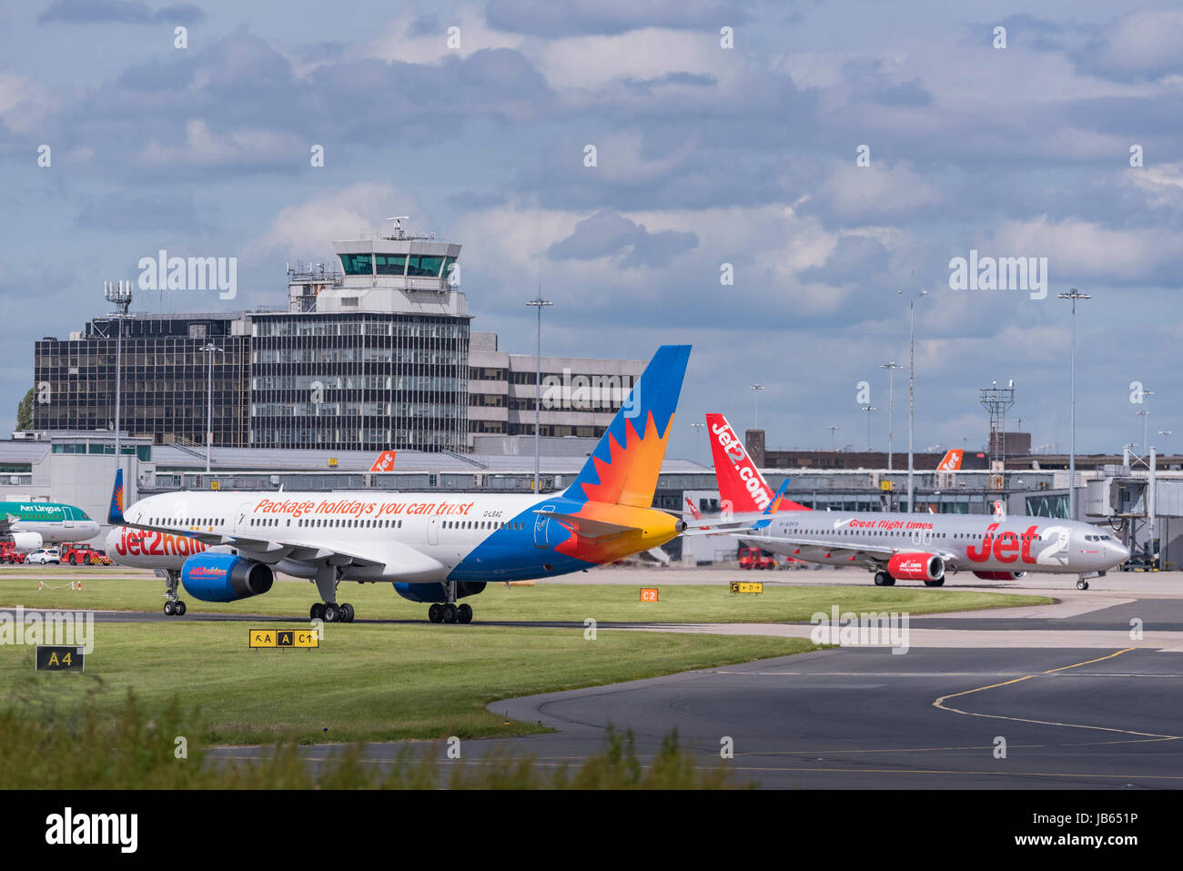Aircraft Manchester airport Jet2 Boeing 757 Stock Photo Alamy
