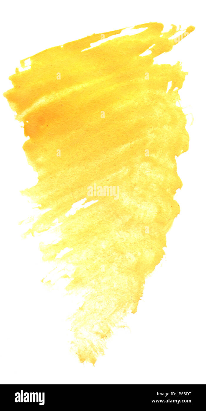 yellow watercolor strokes isolated on white background Stock Photo - Alamy