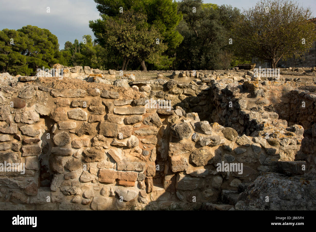 Agia Triada was an Minoan villa and city iin southern central Crete with settlements starting around 4000 BC and lasting for around 4000 years. Stock Photo