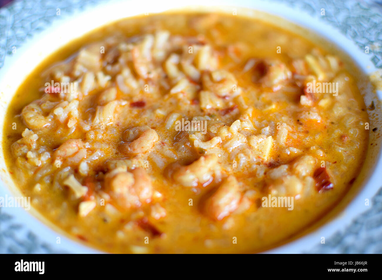 Spicy shrimp soup, selective focus Stock Photo