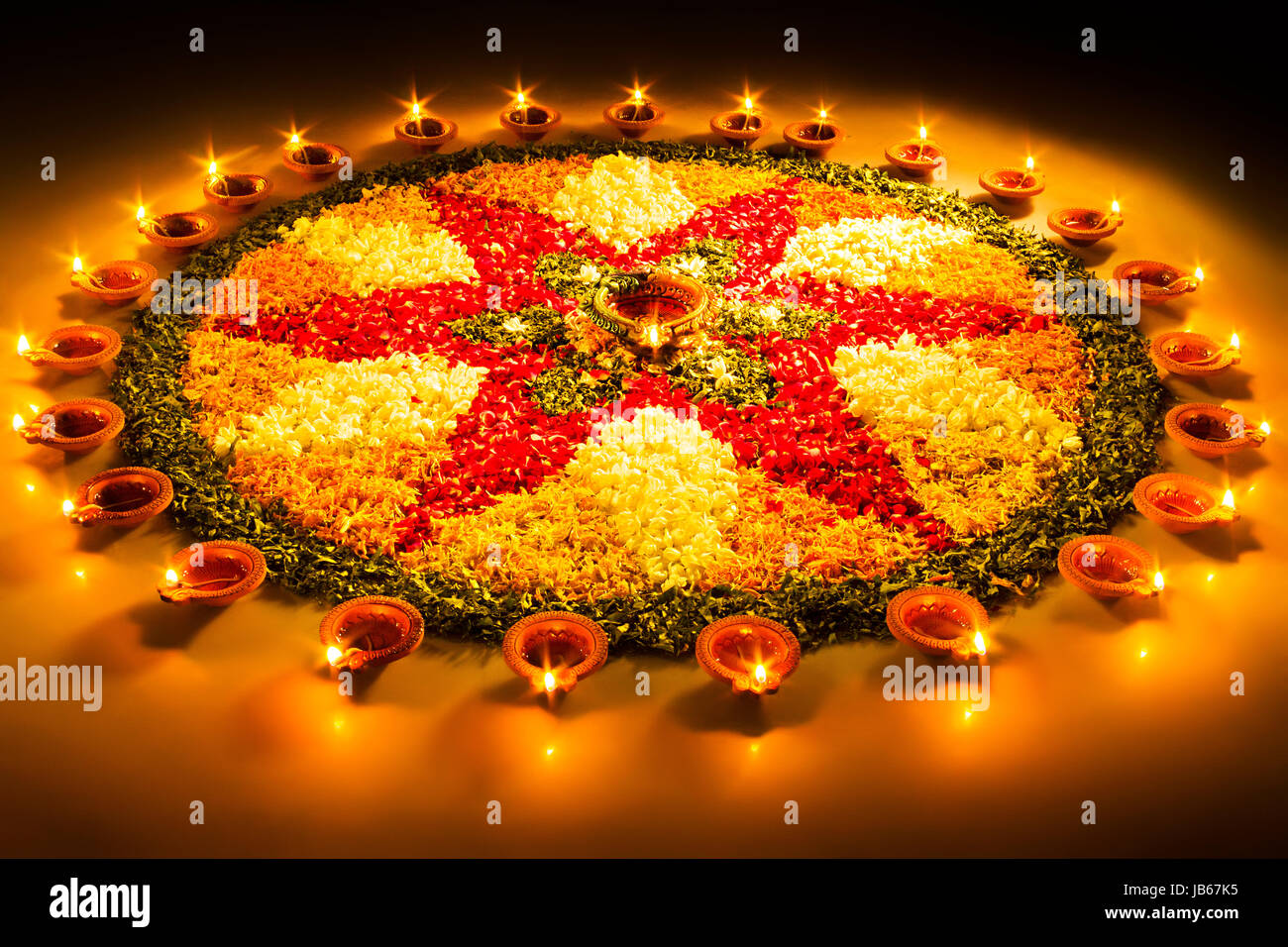 Deepavali Festival Lighting Diya Rangoli Design Celebration Stock ...