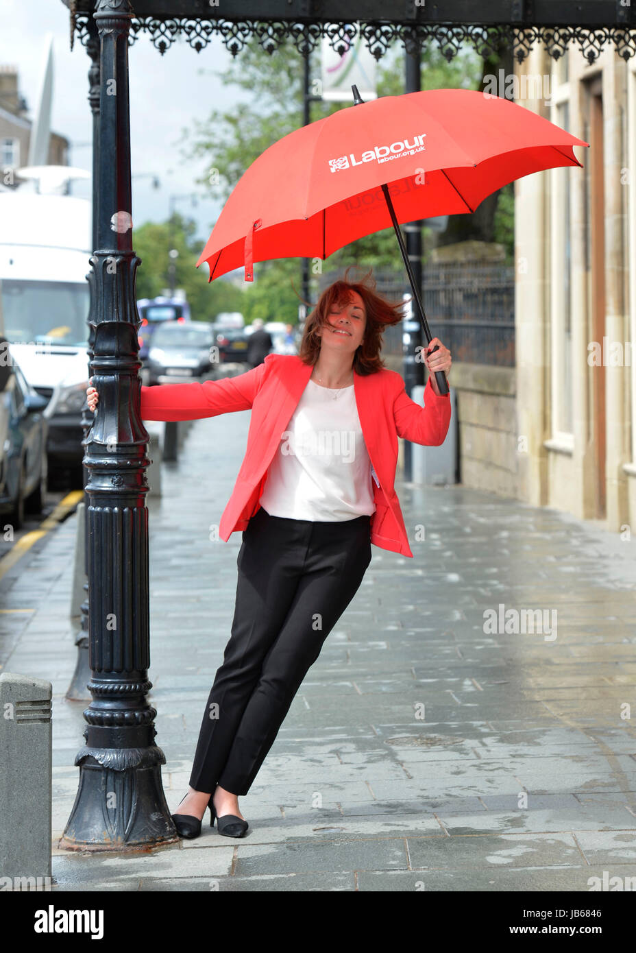 Scottish Labour leader Kezia Dugdale after a press conference at the Rutherglen Town Hall, Glasgow. Stock Photo