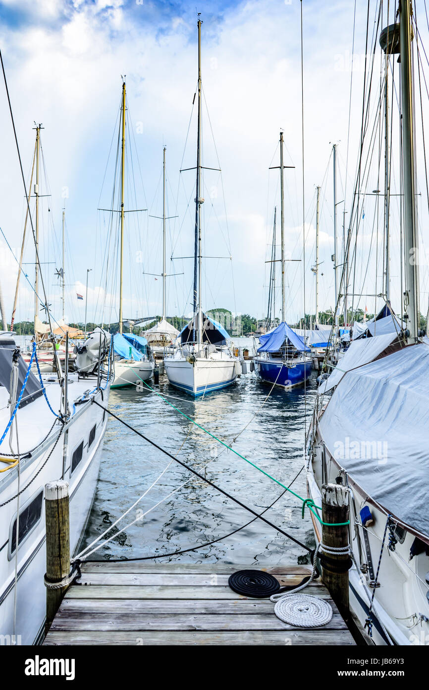 Rio Dulce, Guatemala September 1, 2016 Yacht marina on the Rio Dulce