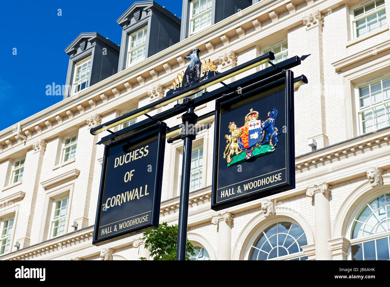 Pub sign for the Duchess of Cornwall, Poundbury, Dorset, England UK