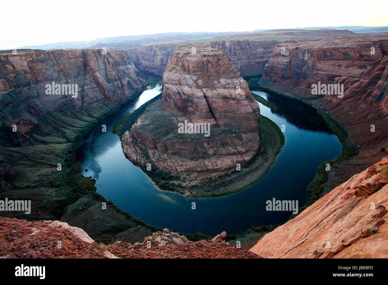 Elevated view of Horseshoe Bend on the Colorado River, Arizona, USA. Stock Photo