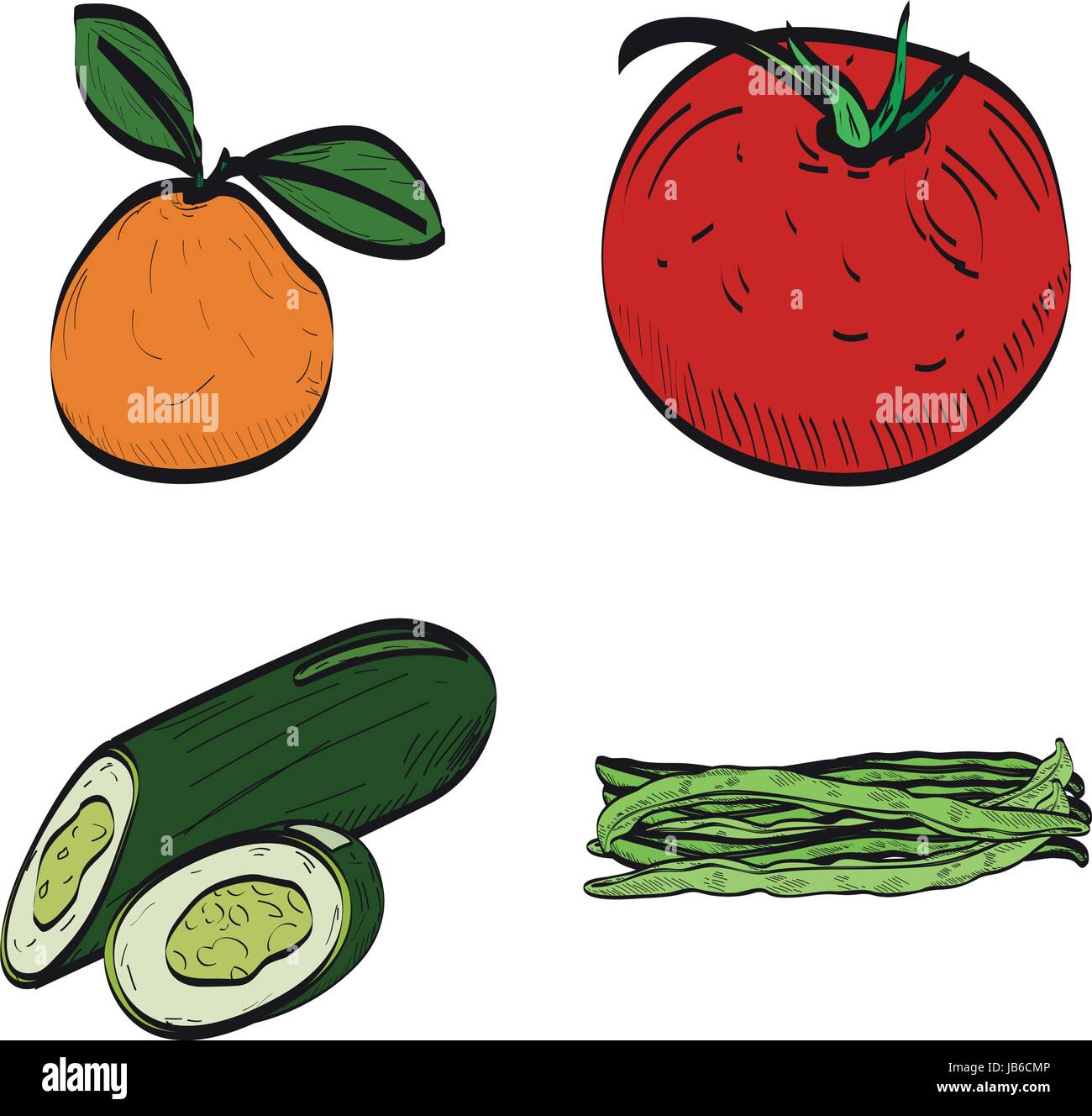 Vegetables and fruits Stock Vector Image & Art - Alamy