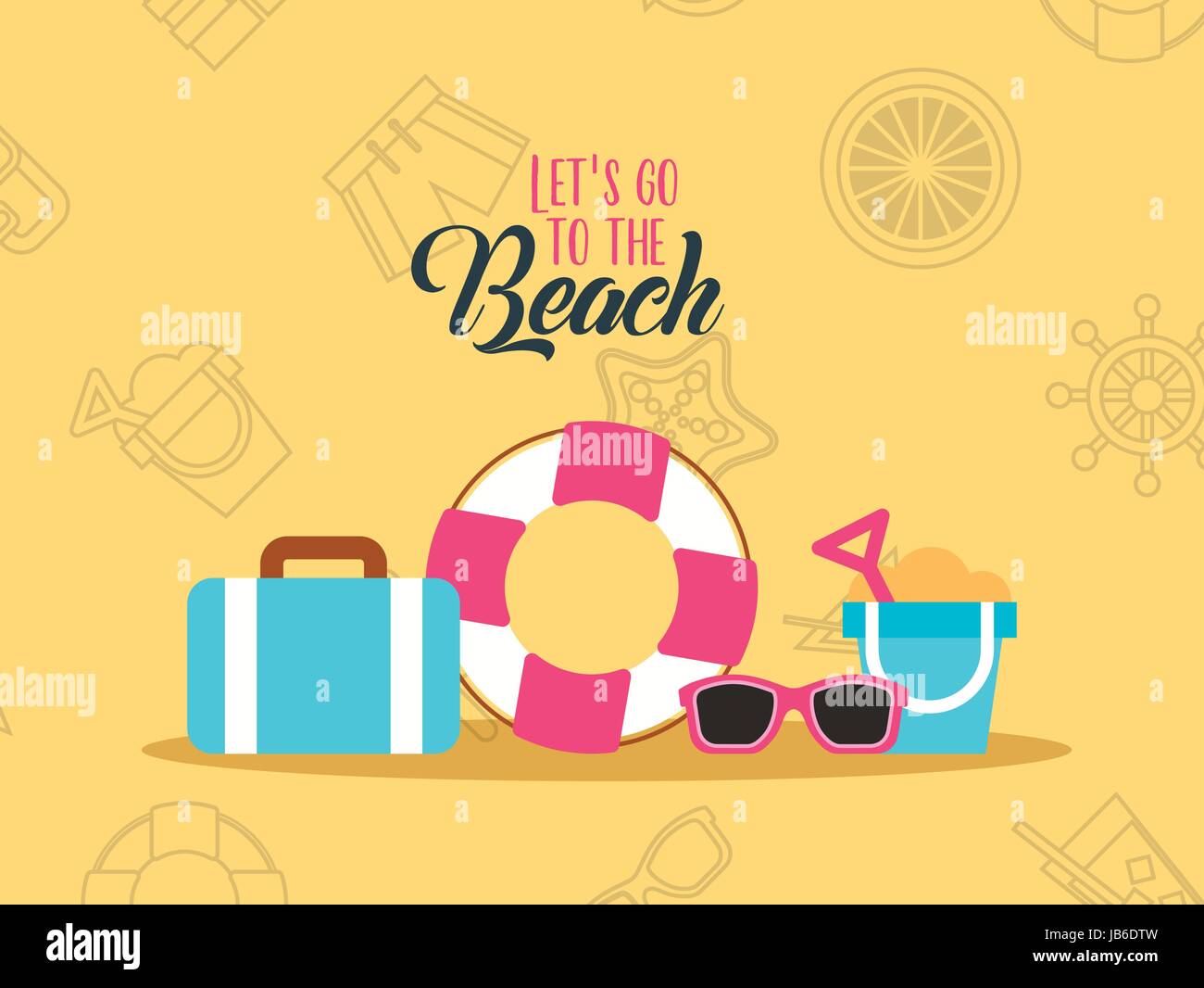lets go beach background flat Stock Vector Image & Art - Alamy