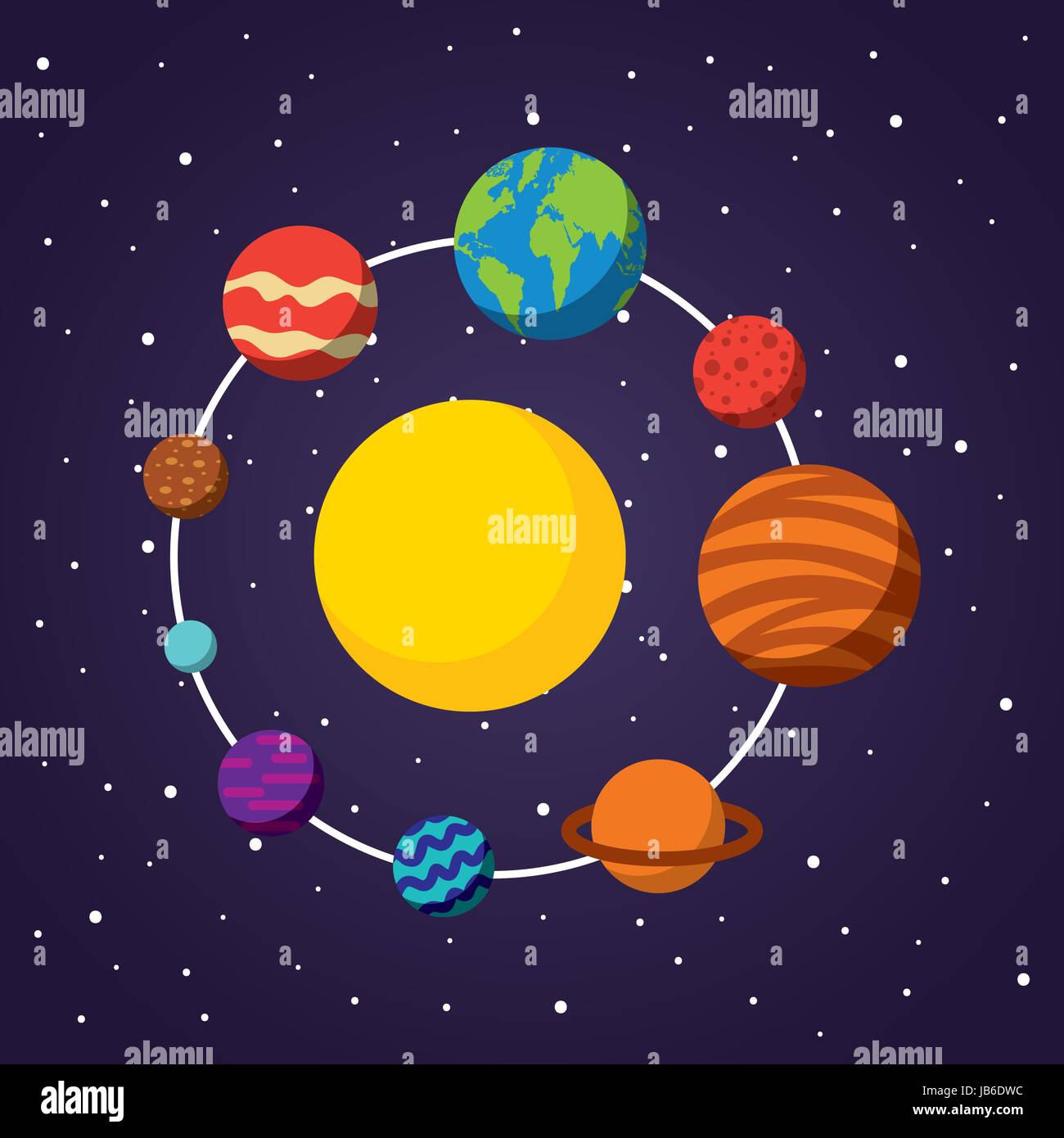solar system flat Stock Vector Image & Art - Alamy