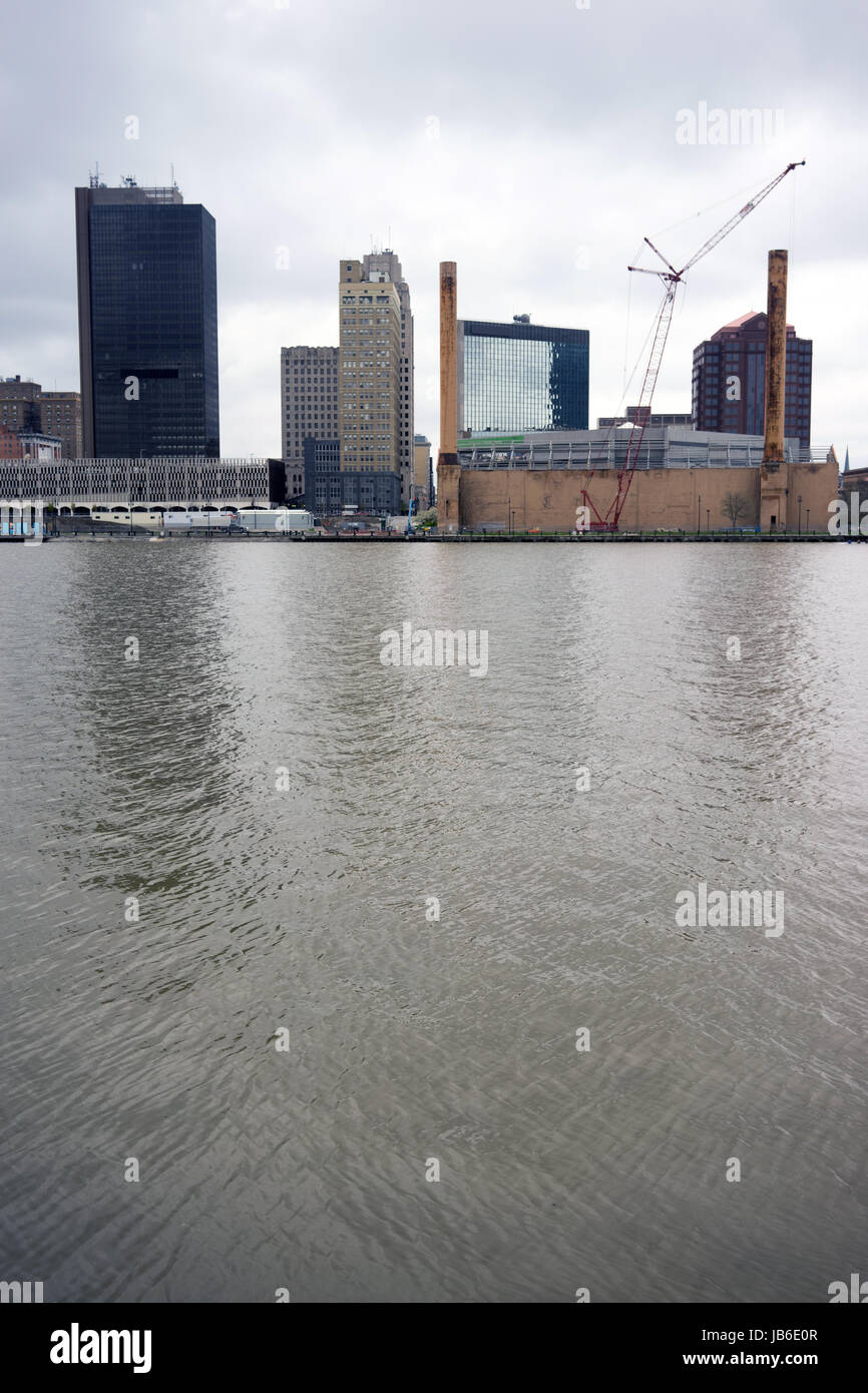 A storm approaches downtown Toledo Ohio Stock Photo Alamy