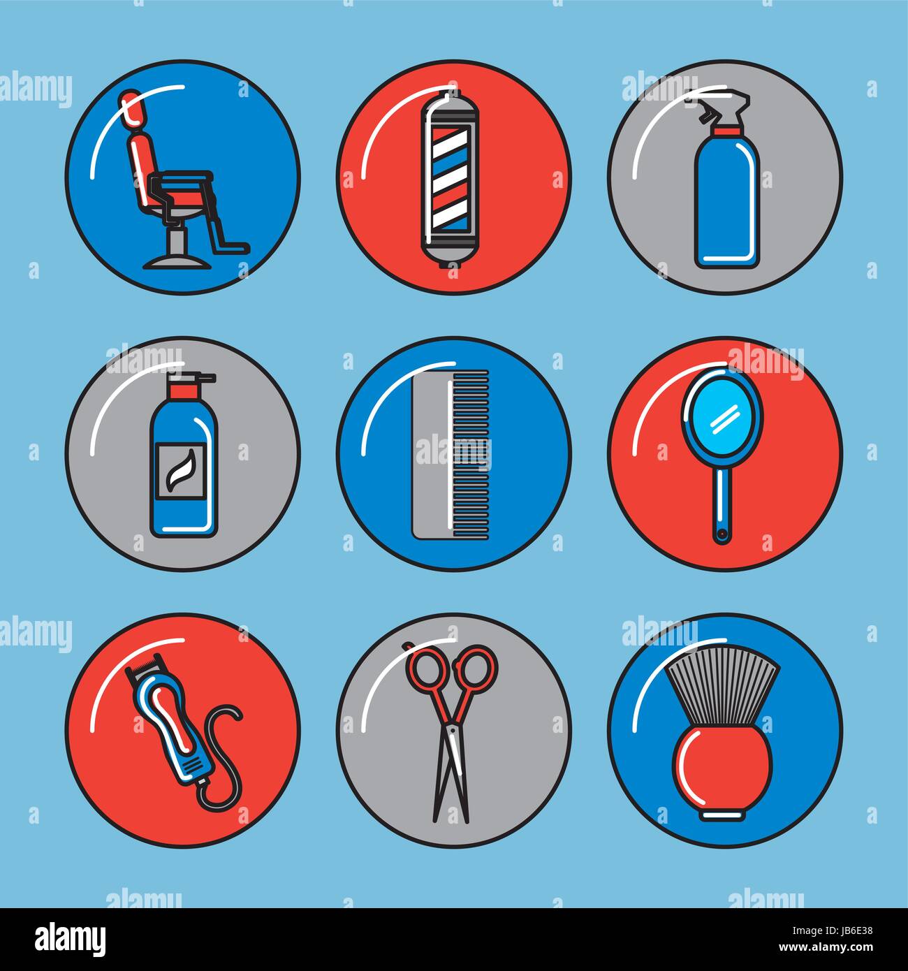 icons set barber shop illustration Stock Vector Image & Art - Alamy