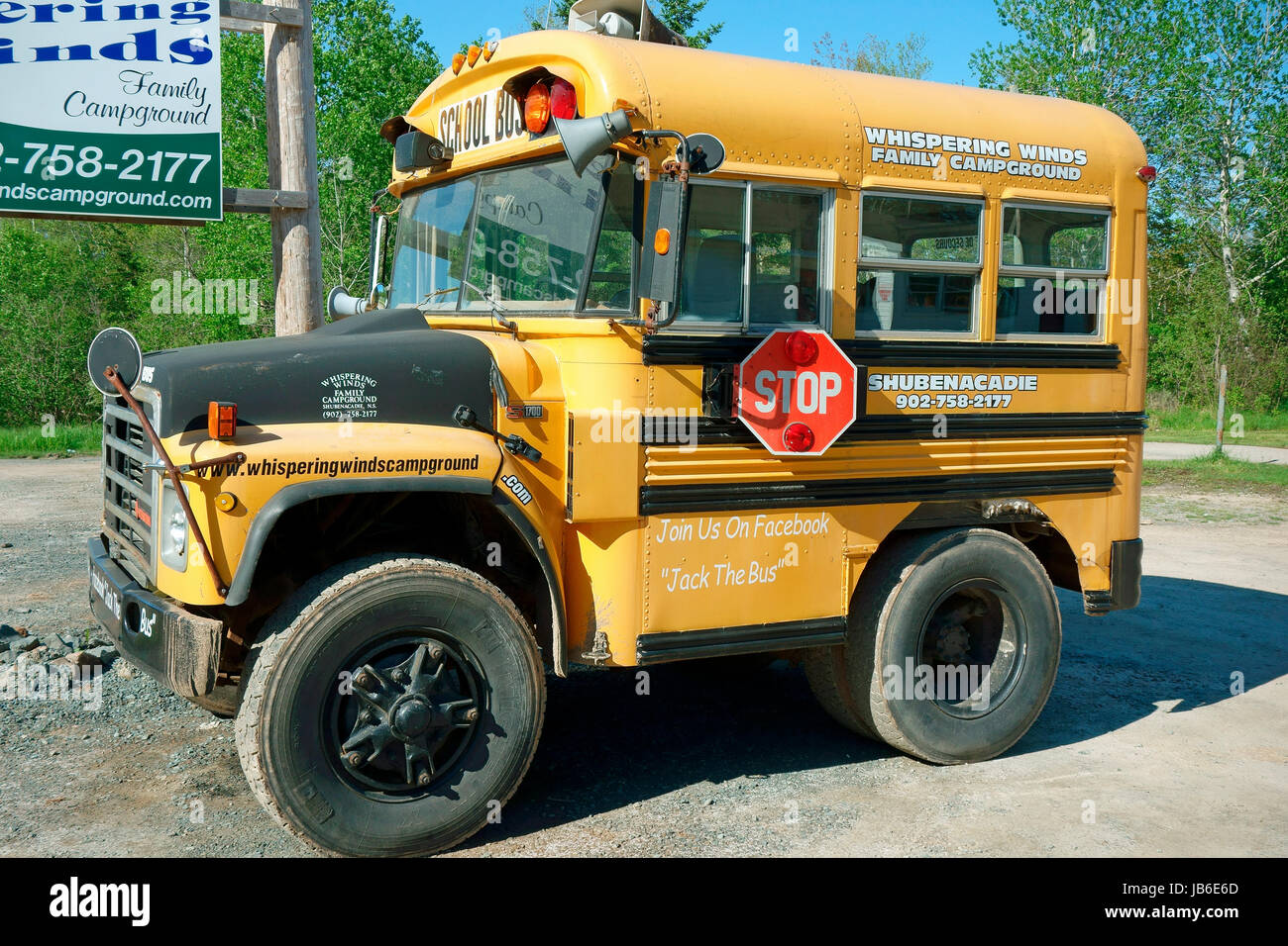 World's shortest school bus Stock Photo
