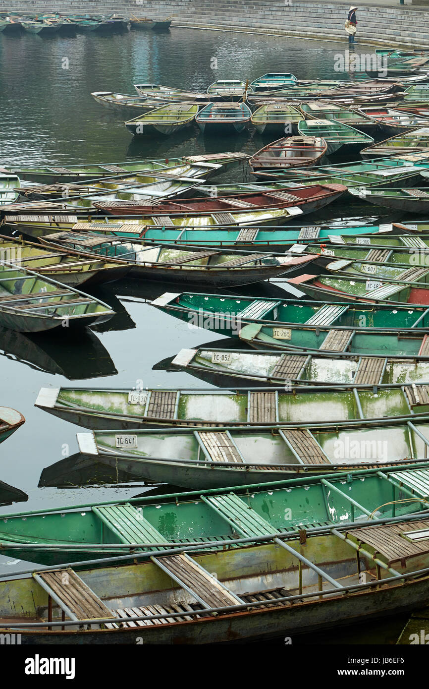 Boat harbour at Ninh Hai for Tam Coc boat trips, Ninh Binh, Vietnam Stock Photo