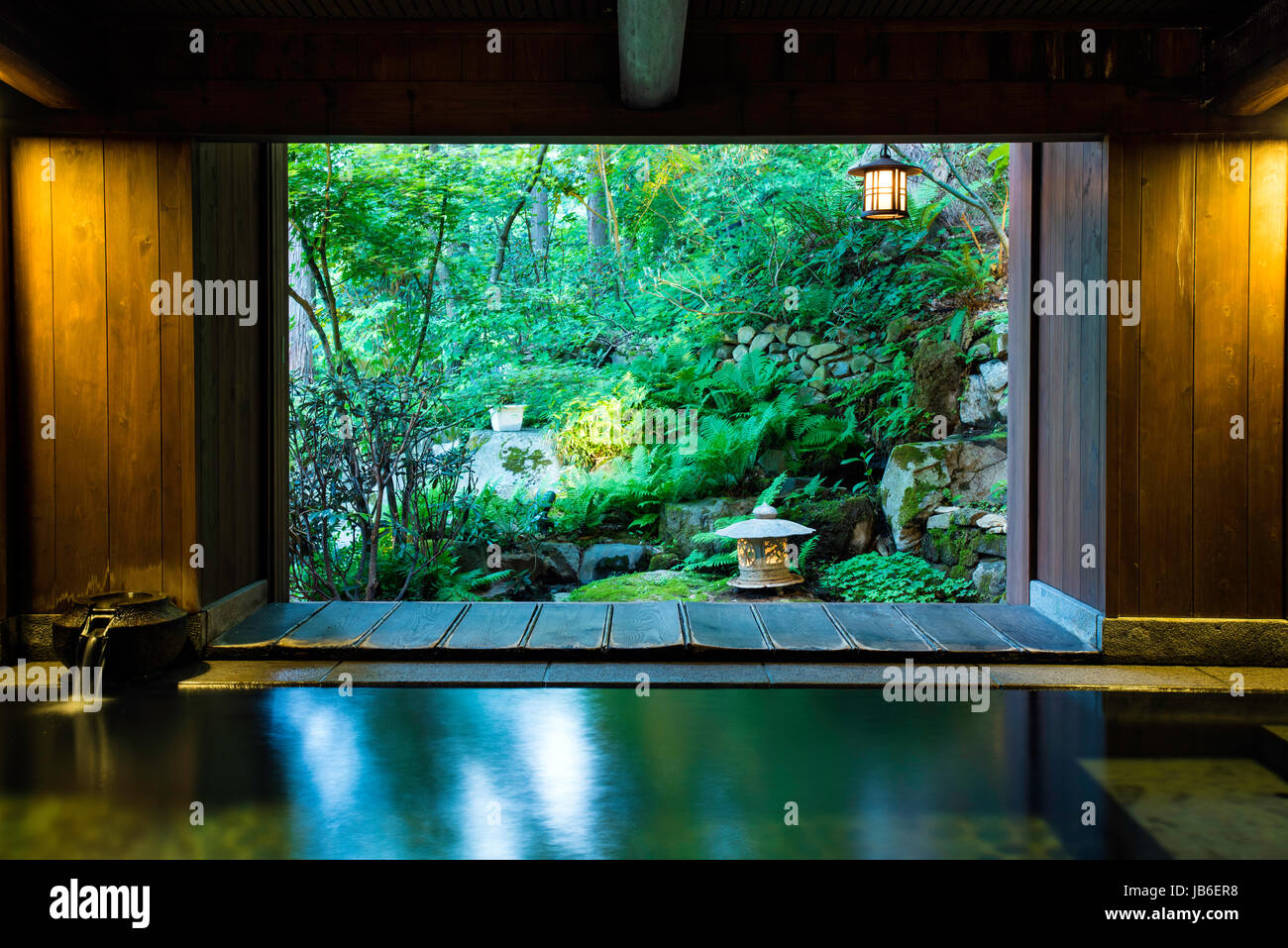 Japanese hot spring baths at Iwanoyu ryokan in Nagano, Japan Stock Photo Alamy