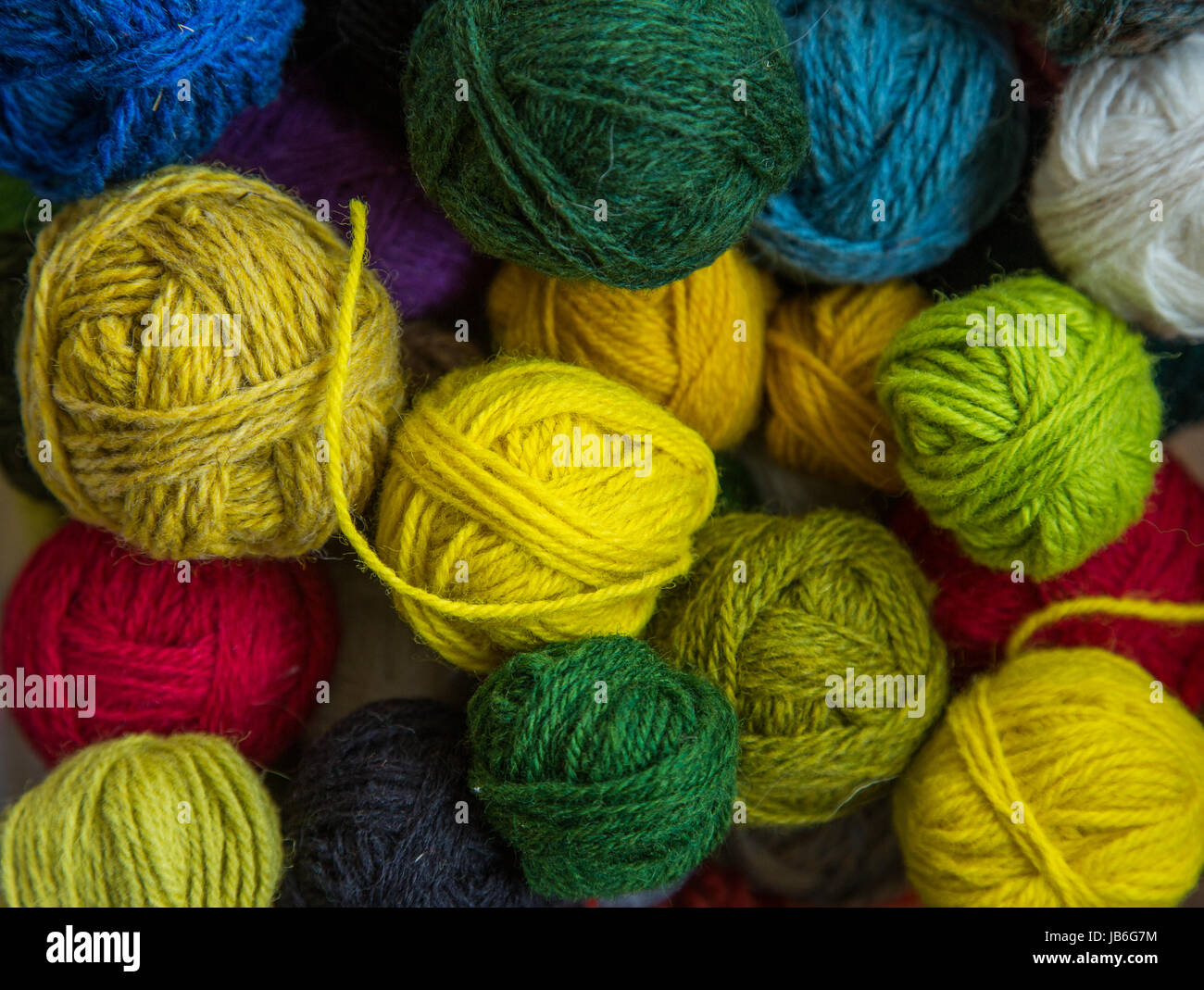 A beautiful lot of colorful yarn balls Stock Photo Alamy