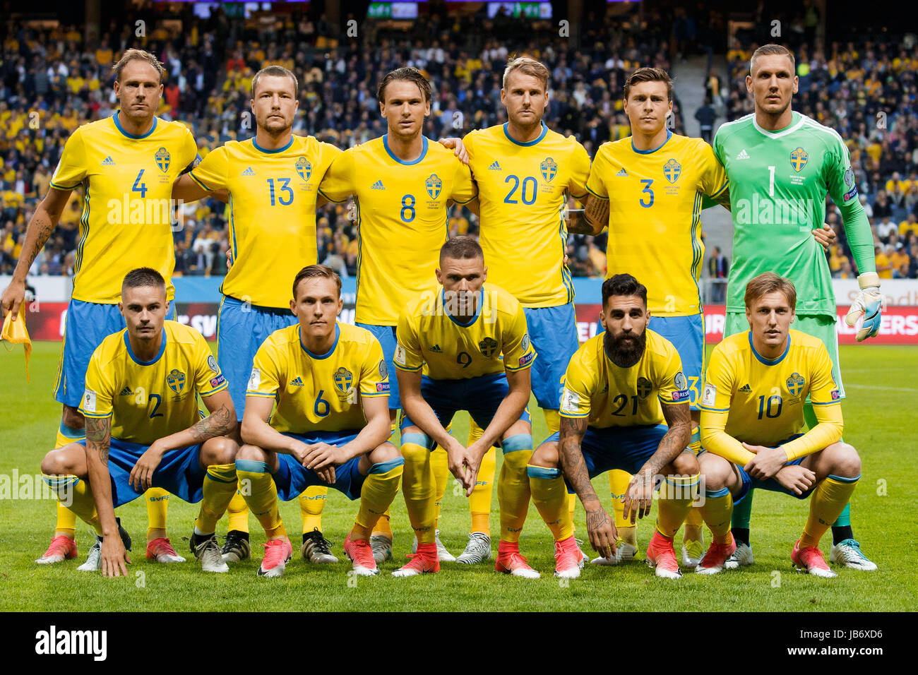 Stockholm, Sweden. 9th june, 2017. Sweden first team in the qualifying game between Sweden and France. Credit: Goran Johansson/Frilansfotograferna/Alamy Live News Stock Photo
