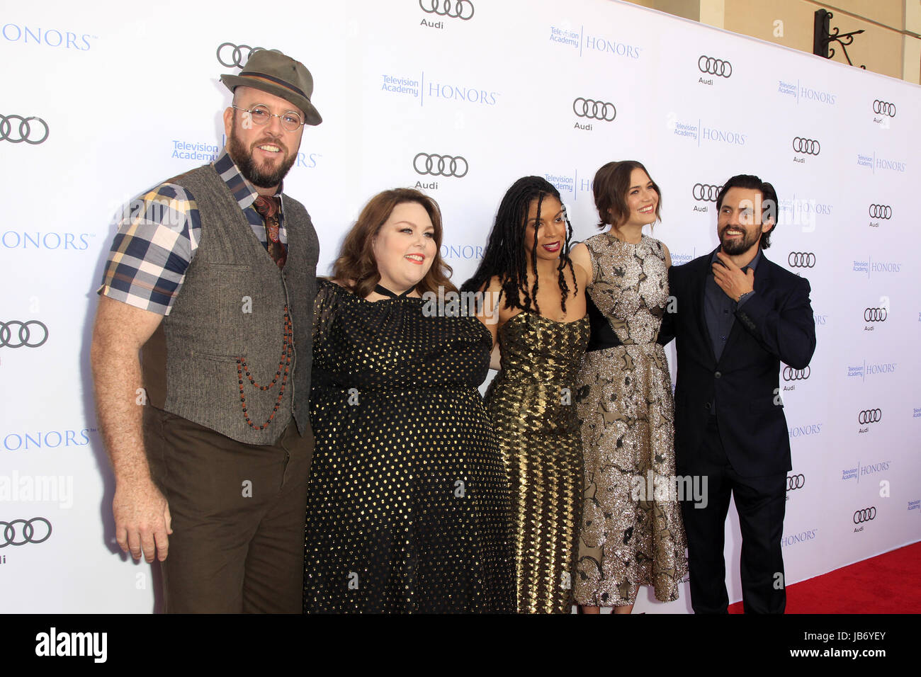 Beverly Hills, CA, USA. 8th June, 2017. LOS ANGELES - JUN 8: Chris Sullivan, Chrissy Metz, Susan Kelechi Watson, Mandy Moore, Milo Ventimiglia at the 10th Annual Television Academy Honors at the Montage Hotel on June 8, 2017 in Beverly Hills, CA Credit: Kay Blake/ZUMA Wire/Alamy Live News Stock Photo