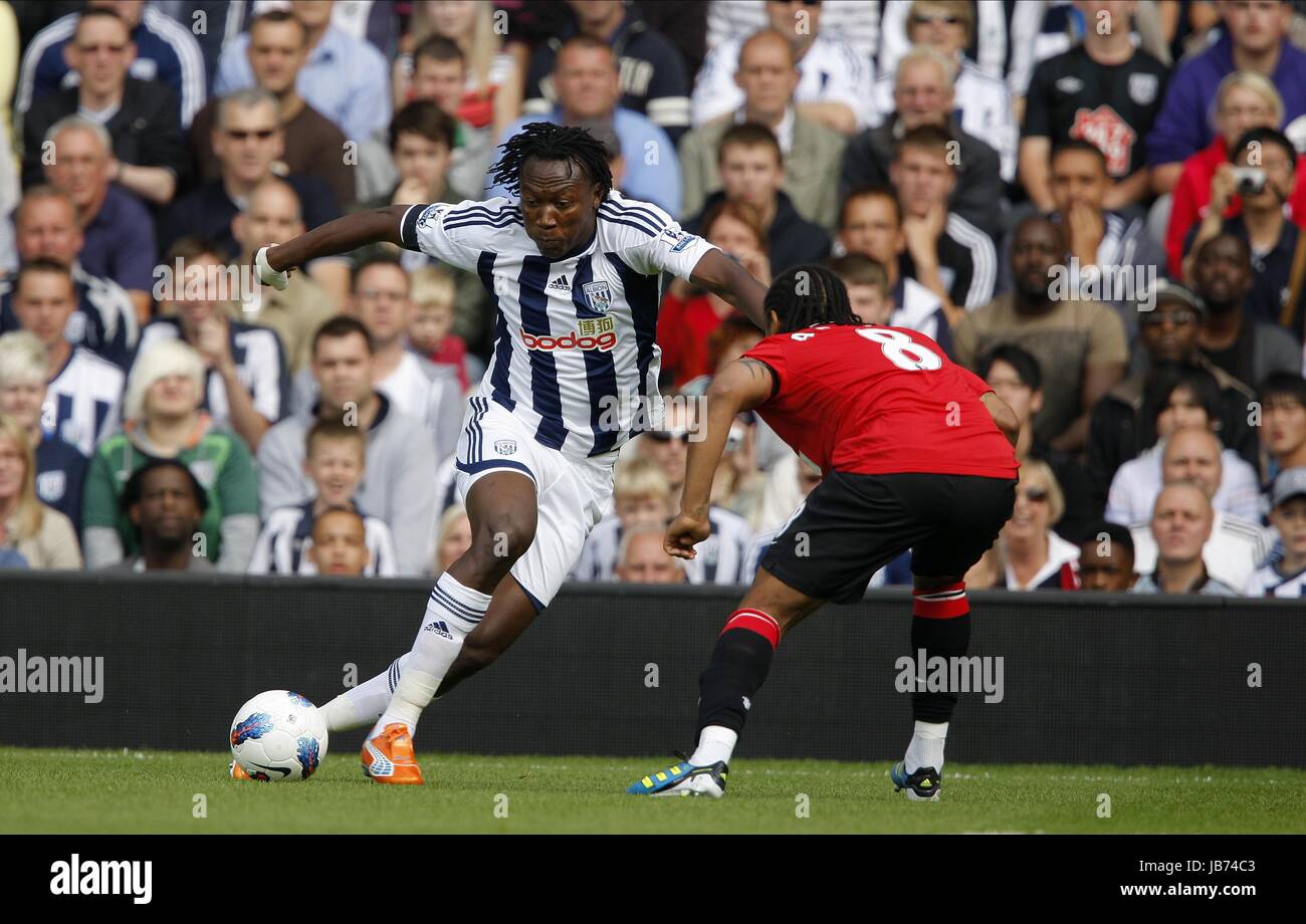 SOMEN TCHOYI ANDERSON WES BROMWICH ALBION V WBA V MANCHESTERS UNITED FC THE HAWTHORNS WEST BROMWICH ENGLAND 14 August 2011 Stock Photo