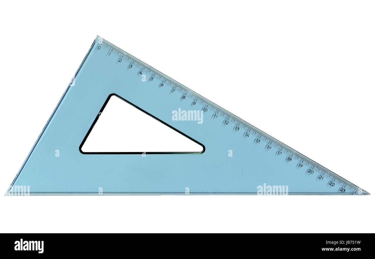 Set square triangle used in engineering and technical drawing Stock Photo