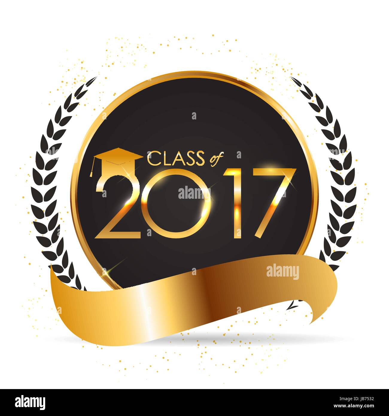 Congratulations on Graduation 2017 Class Background Vector Illustration EPS10 Stock Vector