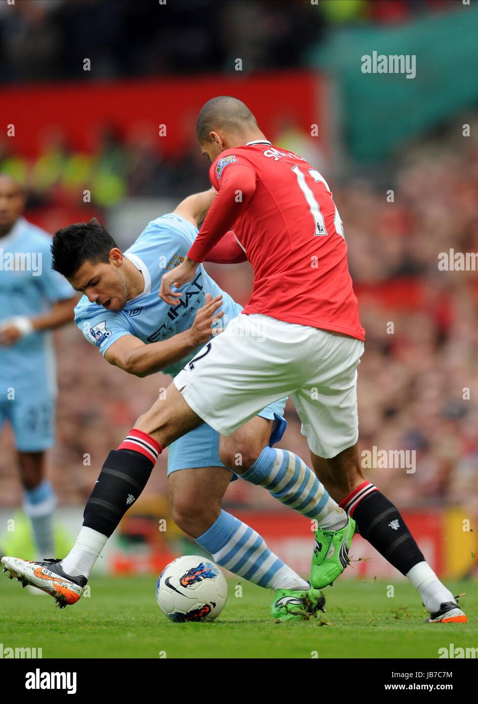 Sergio Aguero Chris Smalling Manchester United V Manchester Utd V Stock Photo Alamy