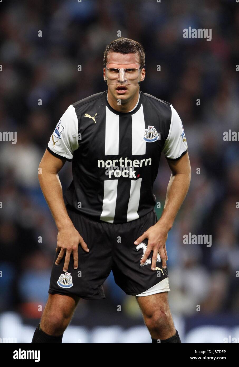 Steven Taylor Face Mask Protector Newcastle United Fc Etihad Stadium Stock Photo Alamy