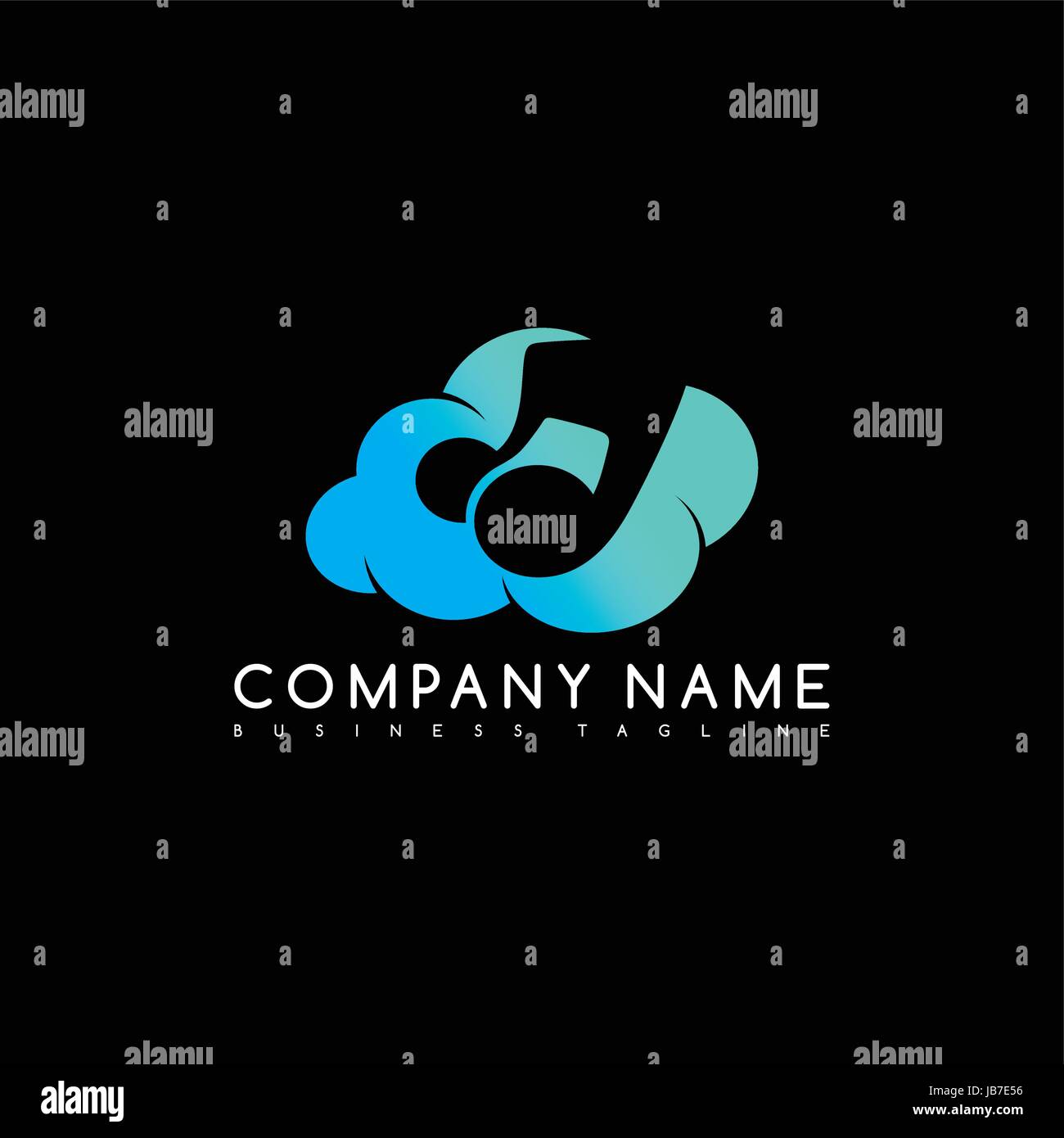 music cloud brand company template logo logotype vector art illustration Stock Vector