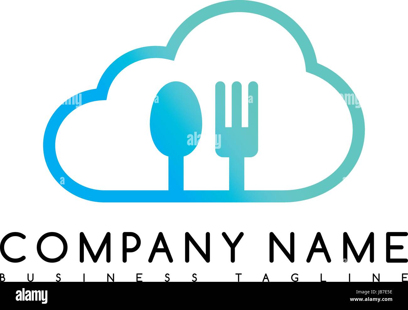 restaurant cloud exclusive brand company template logo logotype vector art illustration Stock Vector