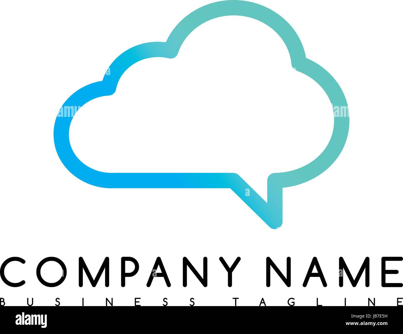 cloud chat brand company template logo logotype vector art illustration Stock Vector