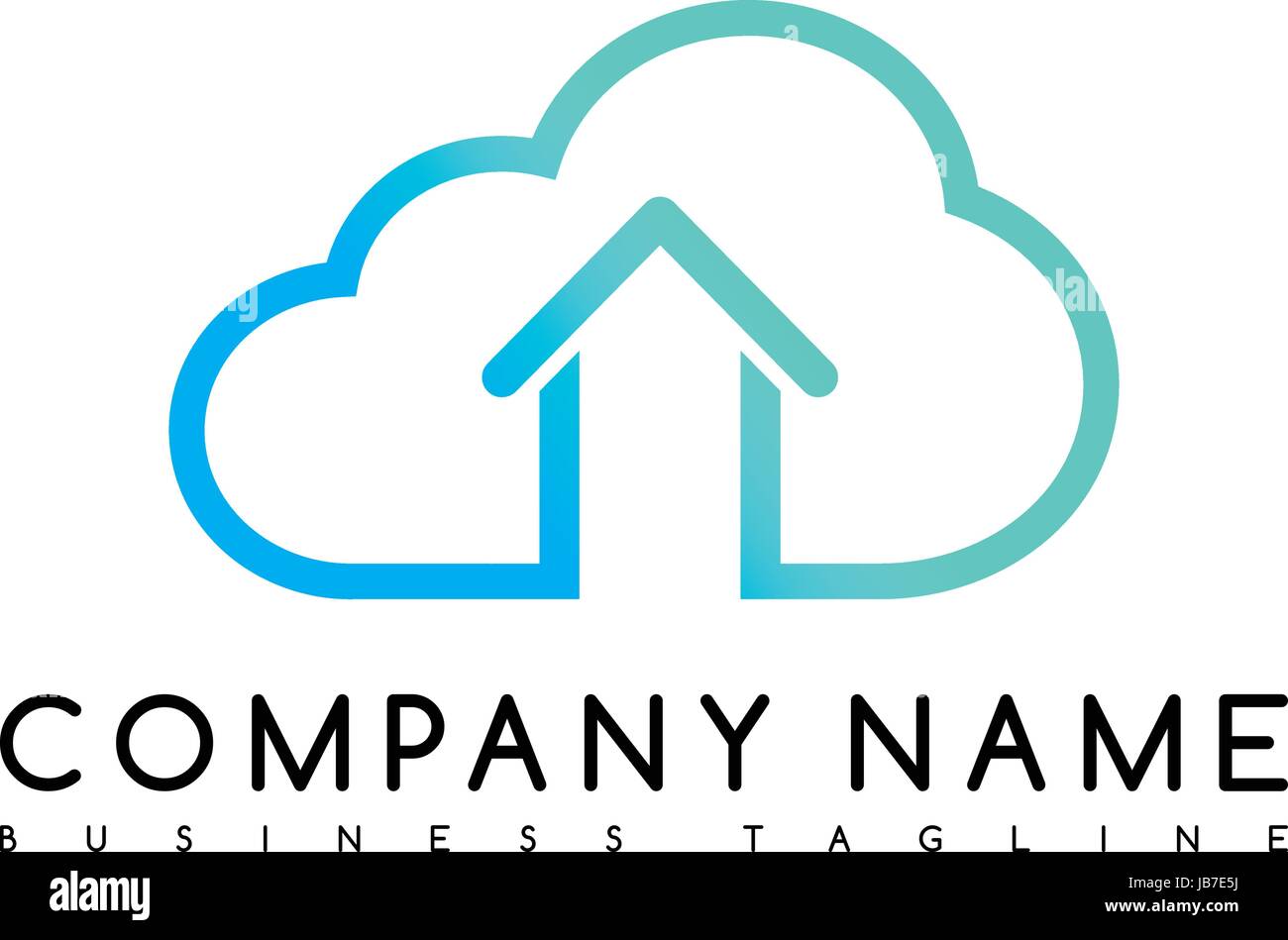 cloud chat home brand company template logo logotype vector art illustration Stock Vector
