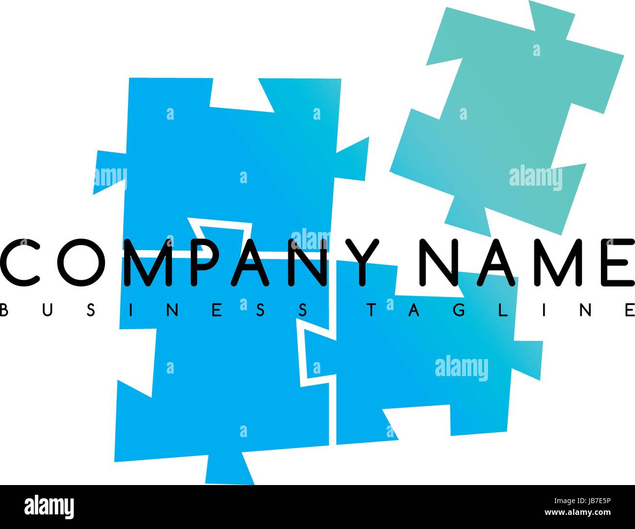 puzzle exclusive brand company template logo logotype vector art illustration Stock Vector