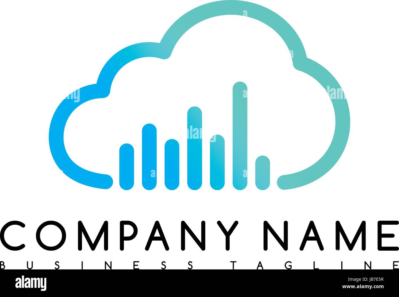 music cloud brand company template logo logotype vector art illustration Stock Vector