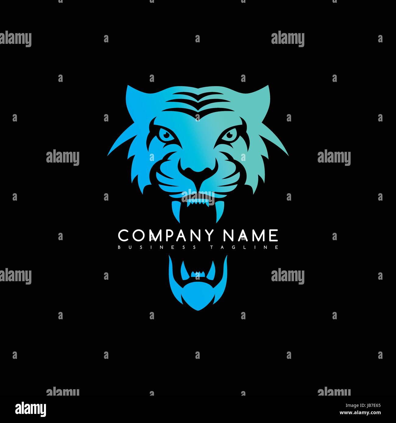 tiger head exclusive brand company template logo logotype vector art illustration Stock Vector
