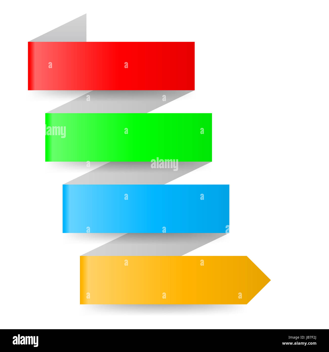 Bright colorful zigzag paper arrow on white background Stock Photo - Alamy