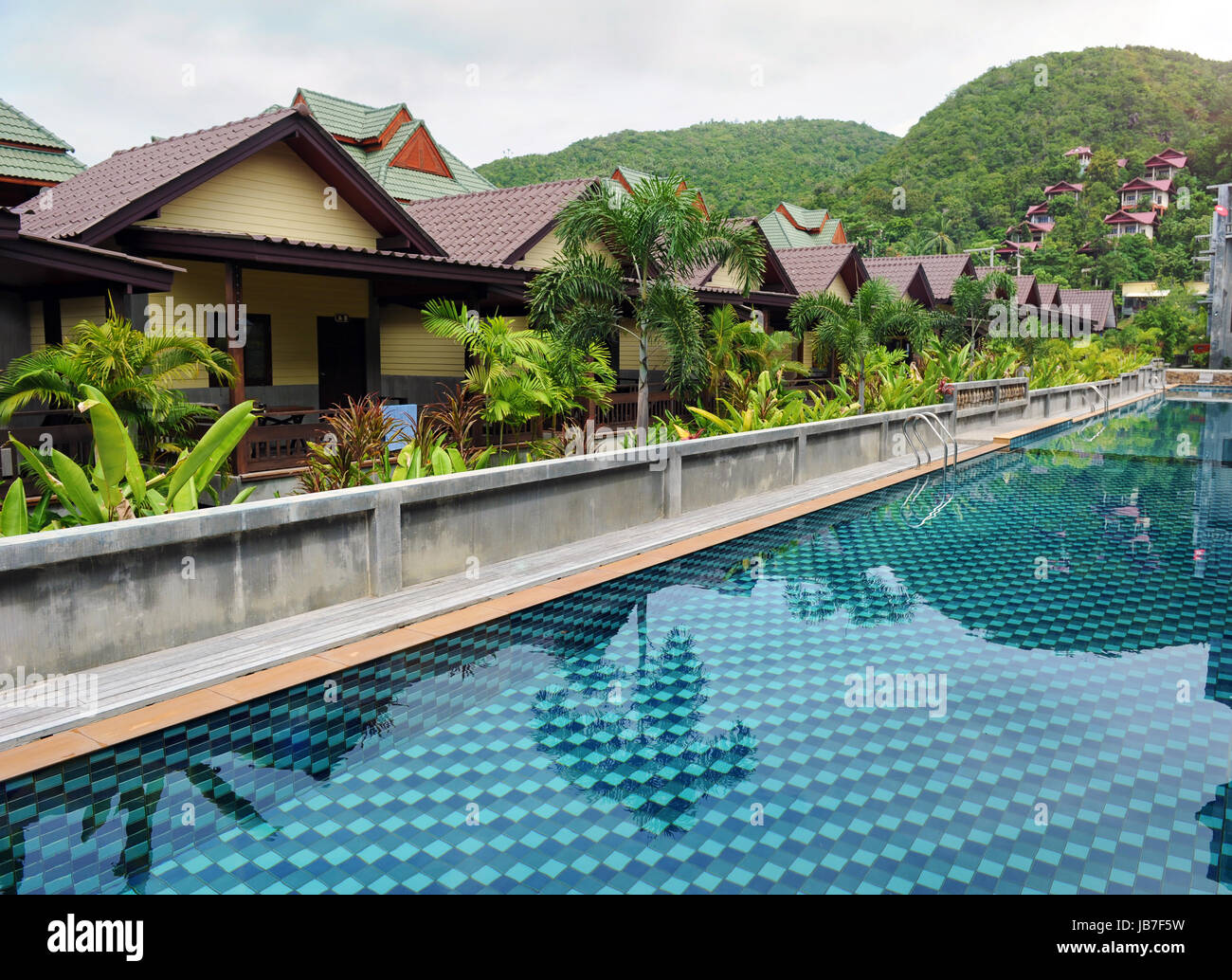 Swimming pool at the luxury hotel, Phangan, Thailand Stock Photo