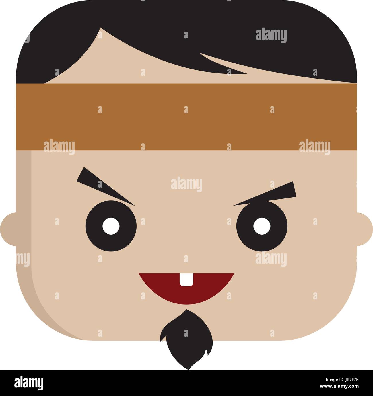 square shape funny expression cartoon head vector art Stock Vector Image &  Art - Alamy