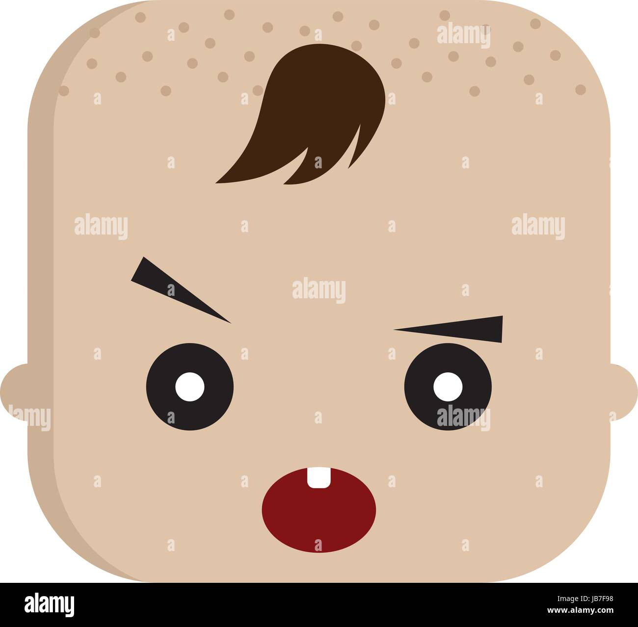 square shape funny expression cartoon head vector art Stock Vector