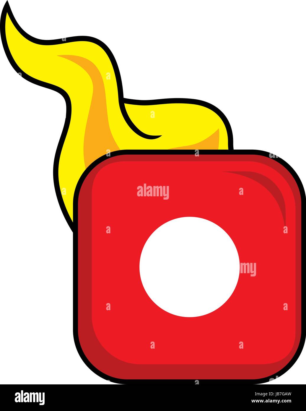 hot flame icon button theme vector art illustration Stock Vector Image ...