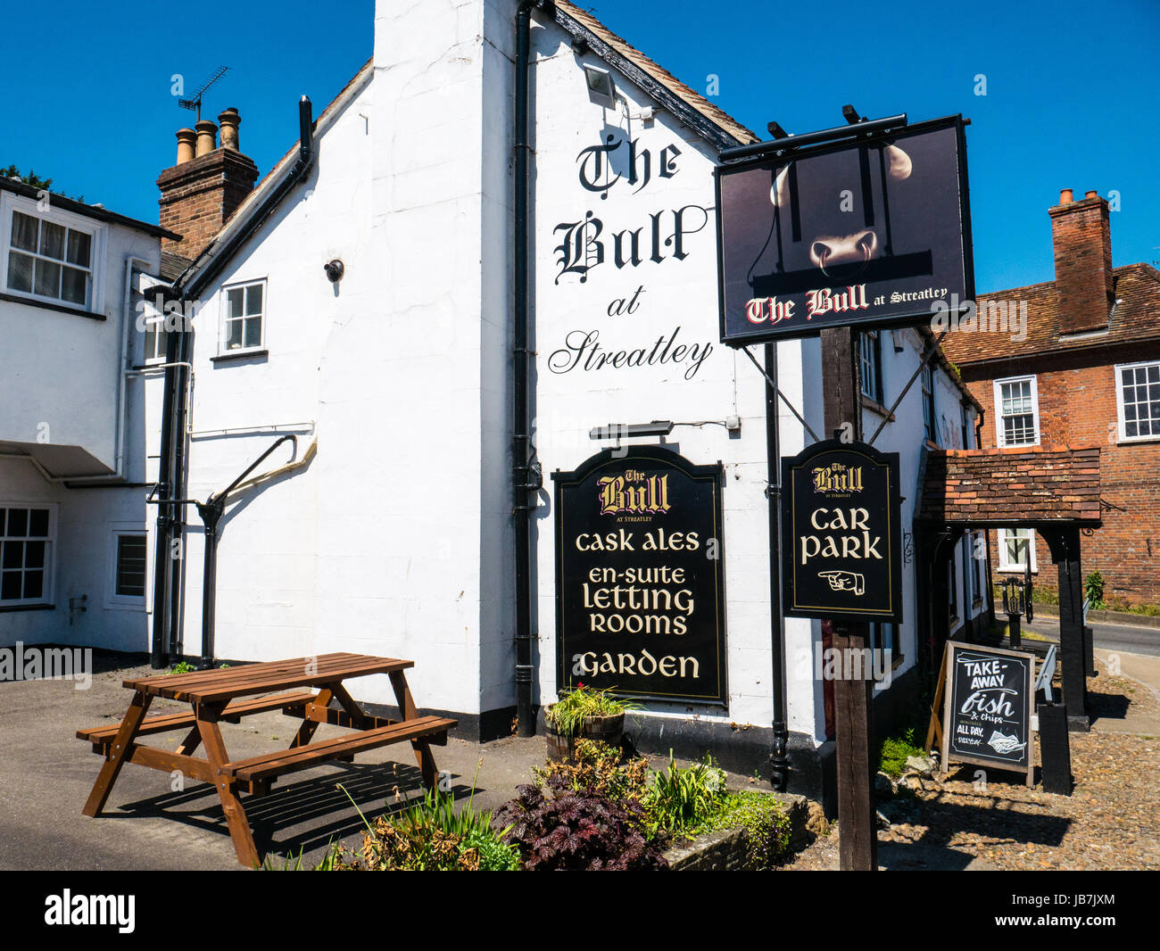 The Bull at Streatley Inn, Streatley Village, Berkshire, England, UK, GB. Stock Photo