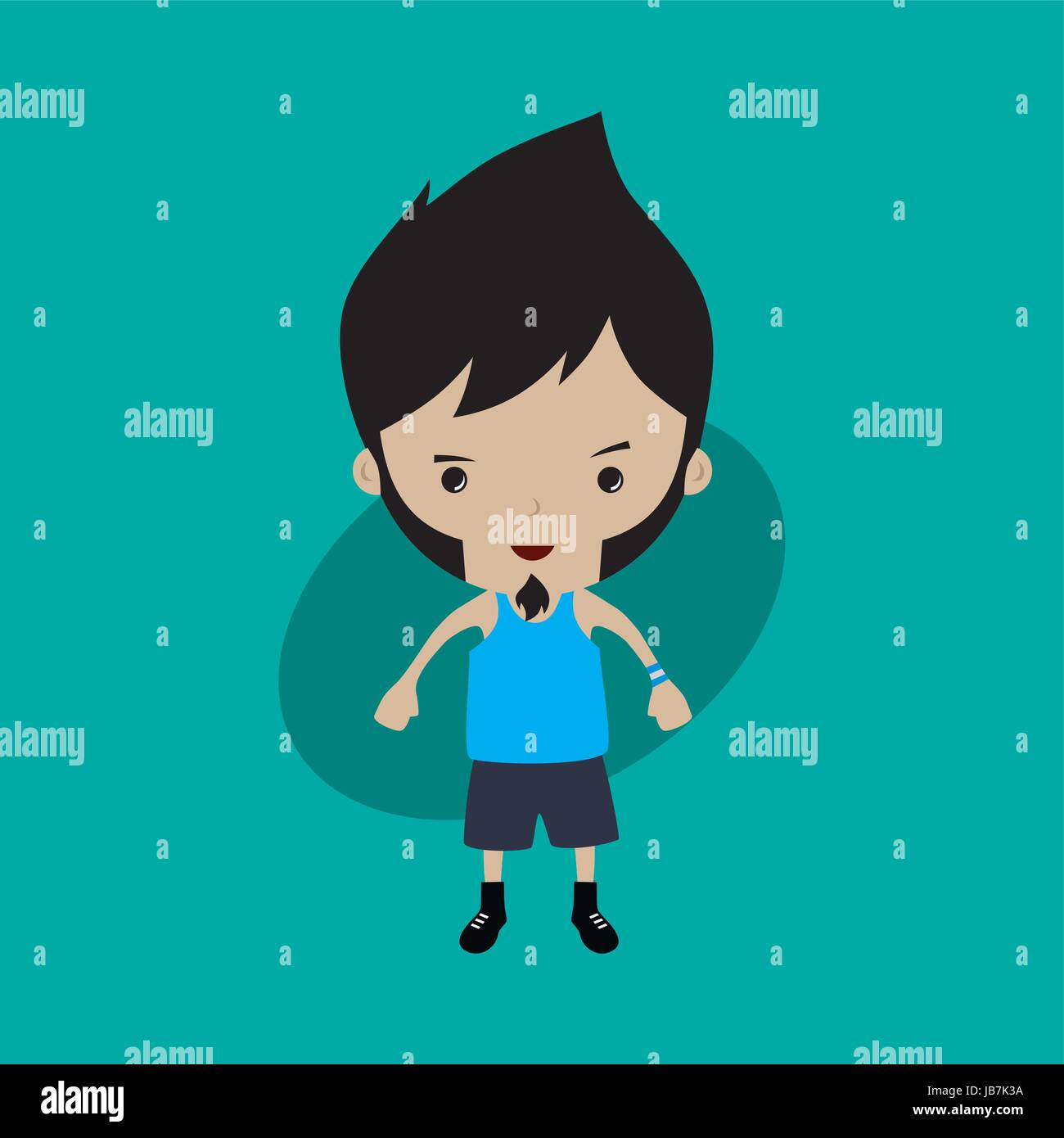 funny flat casual cartoon guy in color vector art illustration Stock ...