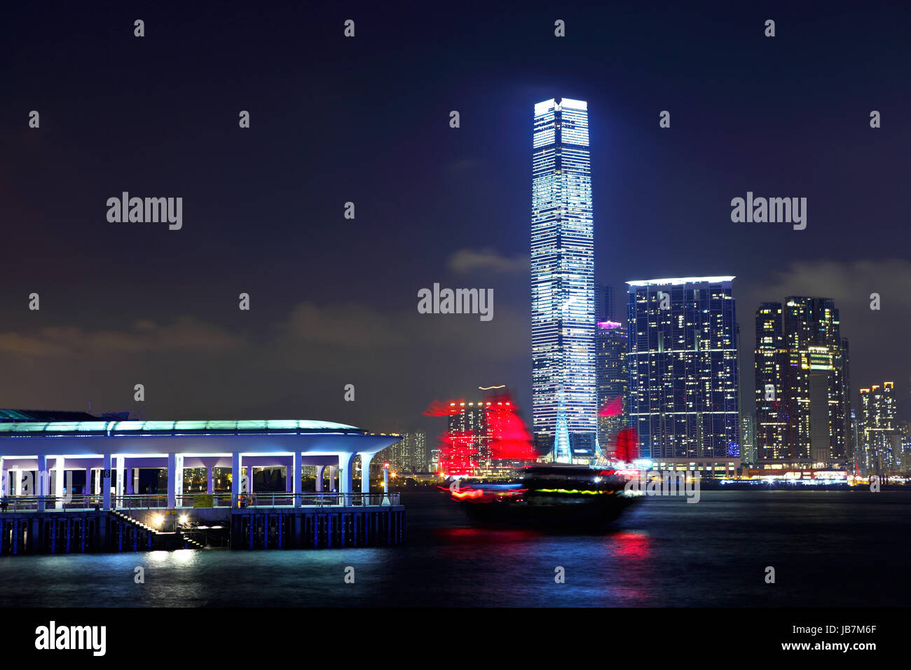 Kowloon side in Hong Kong at night Stock Photo - Alamy
