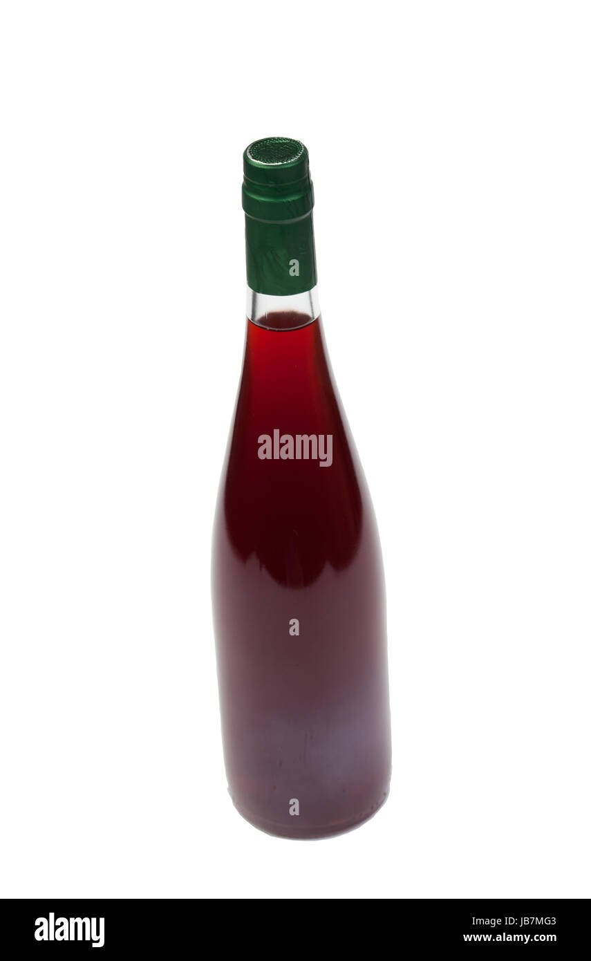 Rose wine bottle isolated on white background Stock Photo - Alamy
