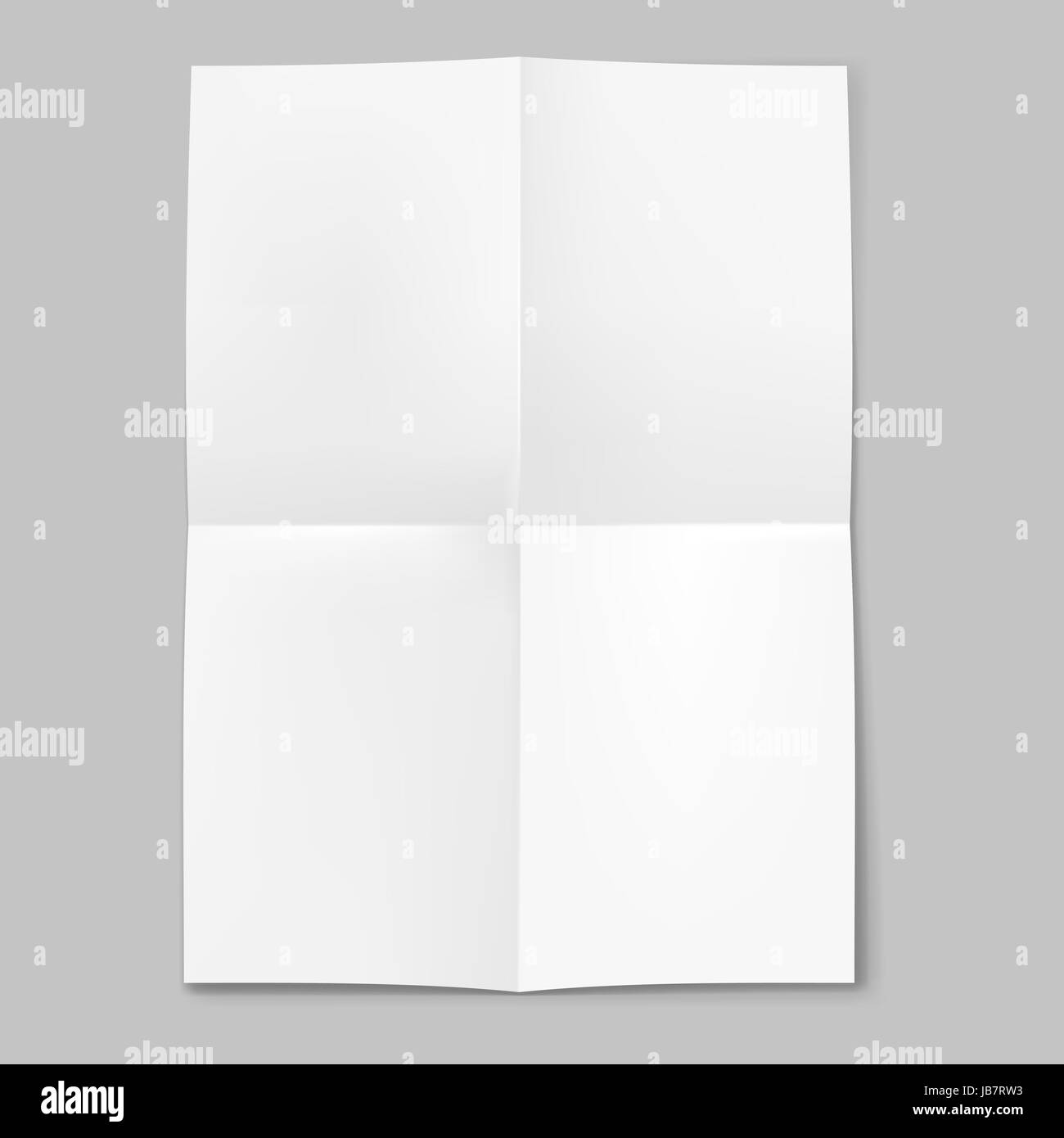 Blank sheet of paper folded in four on grey background Stock Photo Alamy