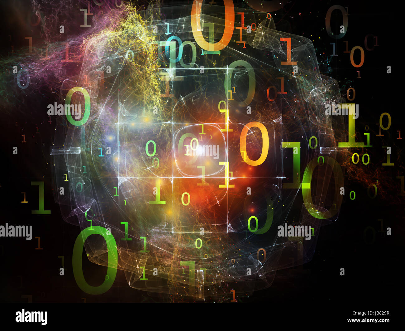 Number in Space series. Arrangement of numbers, fractal textures and ...