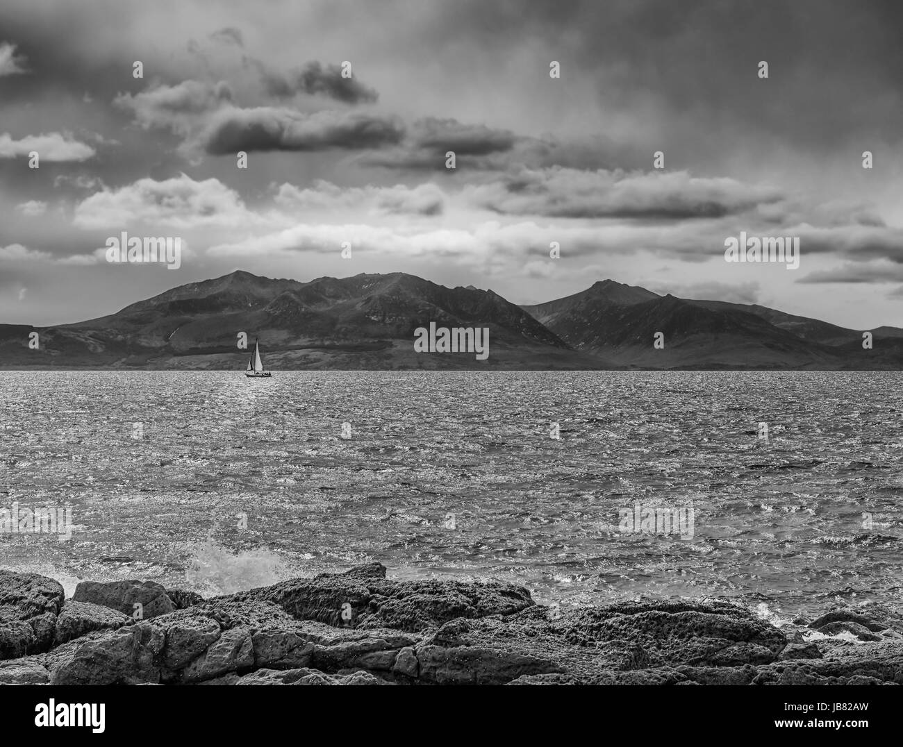 Rocky mountain hills blue Black and White Stock Photos & Images - Alamy