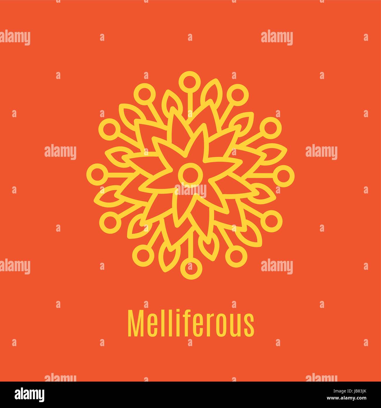 Vector illustration of thin line icon Honey flower, Melliferous Stock ...