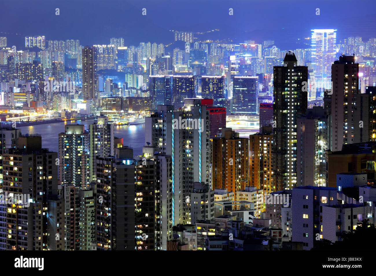 Hong Kong downtown at night Stock Photo - Alamy