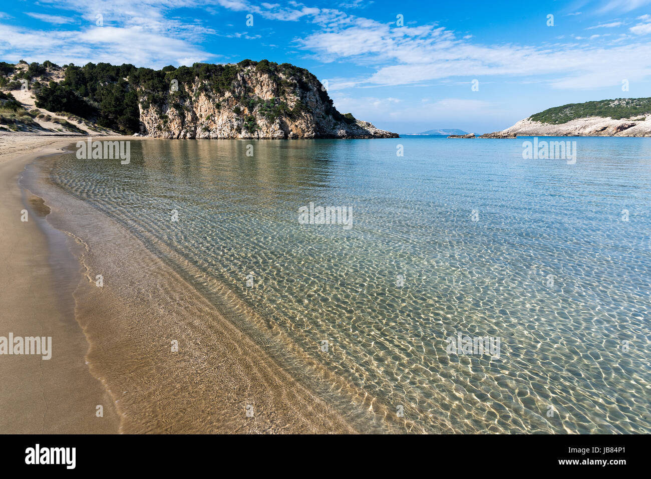The famous Voidokilia beach in Peloponnese, one of the most beautiful beaches in Greece Stock Photo