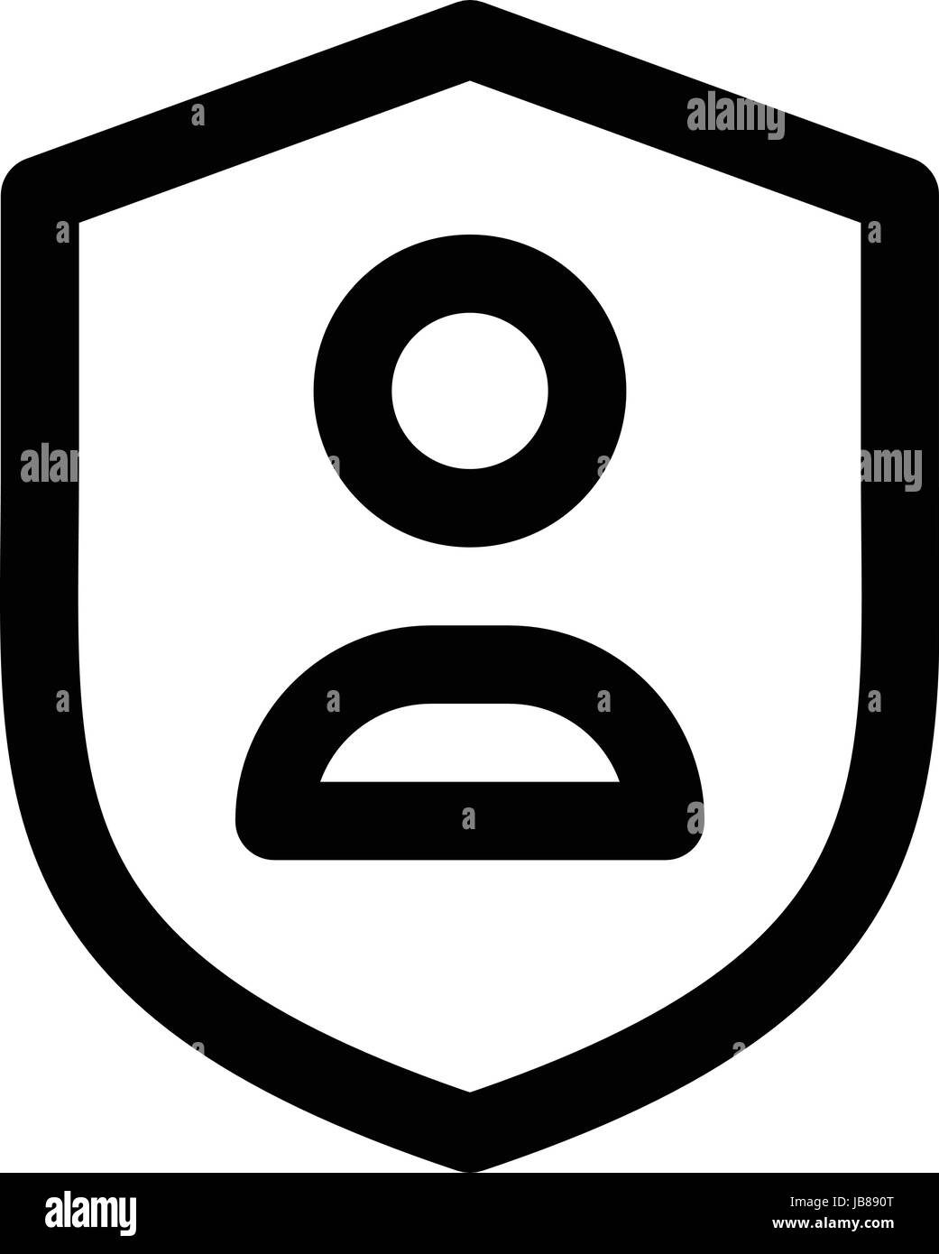 Shield User User profile shield Black and White Stock Photos & Images - Alamy