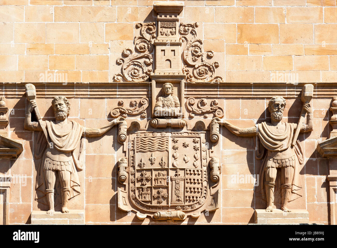 Old coat of arms made by stone Stock Photo