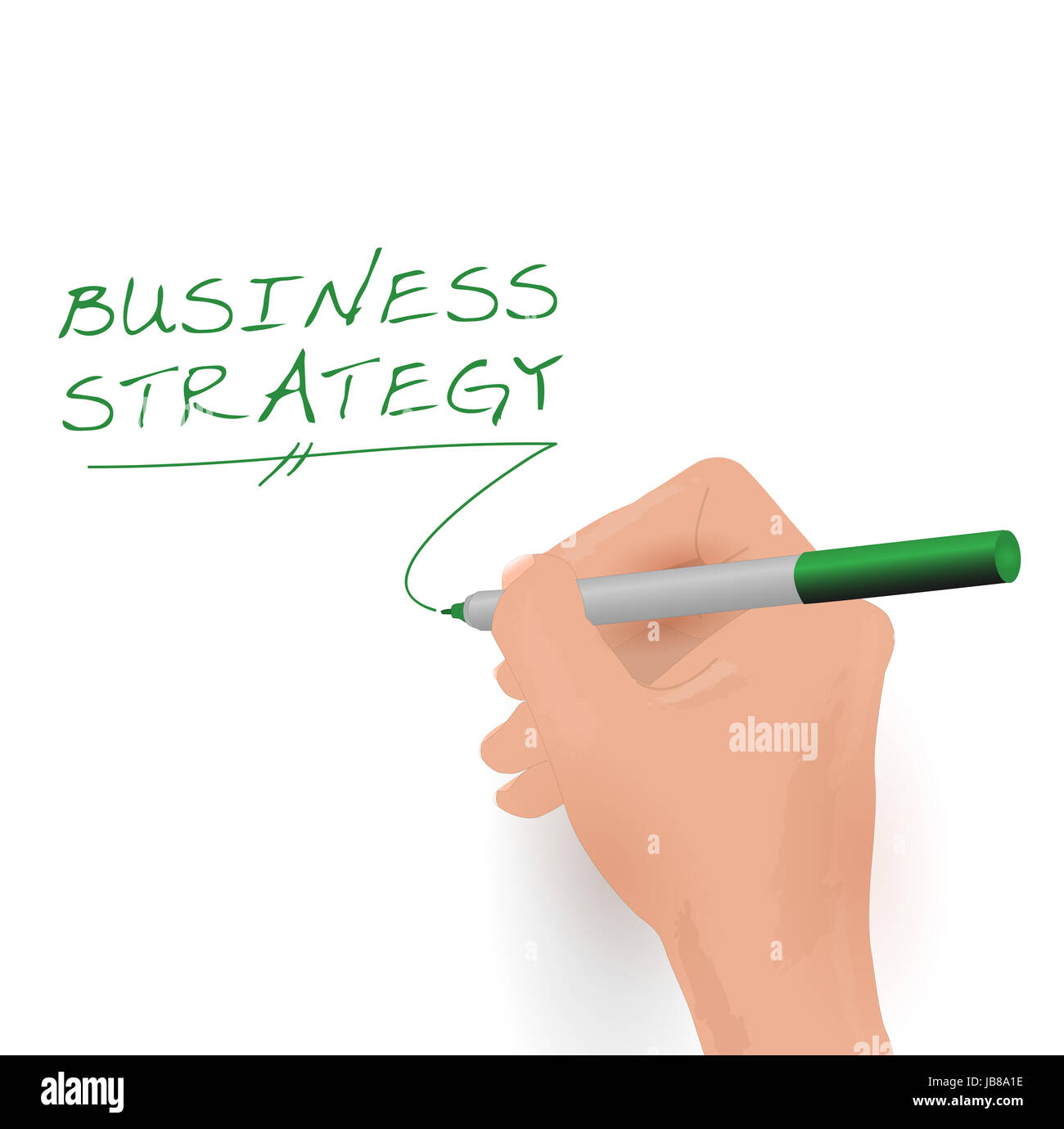 Strategy Caligraphy Illustration of a hand writing the words Business Strategy Stock Photo ...